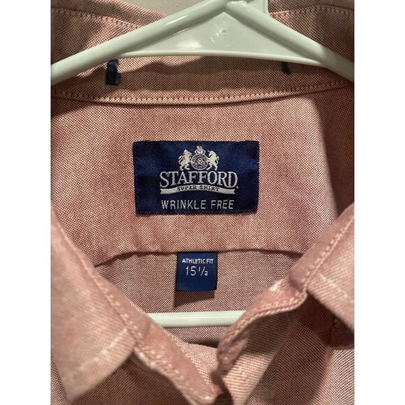 Stafford Wrinkle-Free Short Sleeve Shirt | 15 1/2 Athletic Fit- Father's Day! - Picture 2 of 5